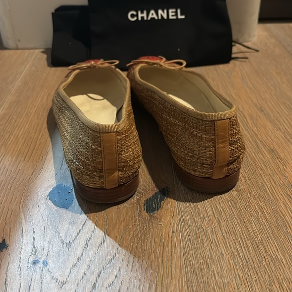 Chanel Raffia Cap Toe Ballet Flats - Picture 2 of 5